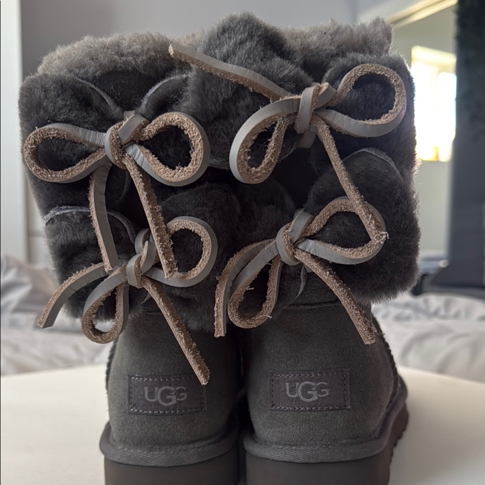 UGG Charcoal Fur-Lined Boots